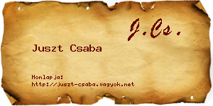 Juszt Csaba névjegykártya
