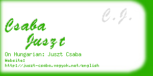 csaba juszt business card